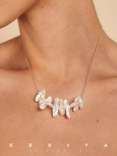 wearing Marion Pearl Necklace